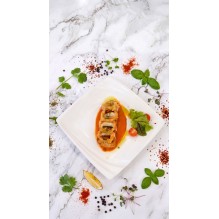 Филе индейки гриль с соусом лечо и луком фри 150/50/40 гр